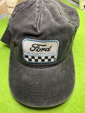 Ford Mustang Black Washed Baseball Cap Kids SnapBack